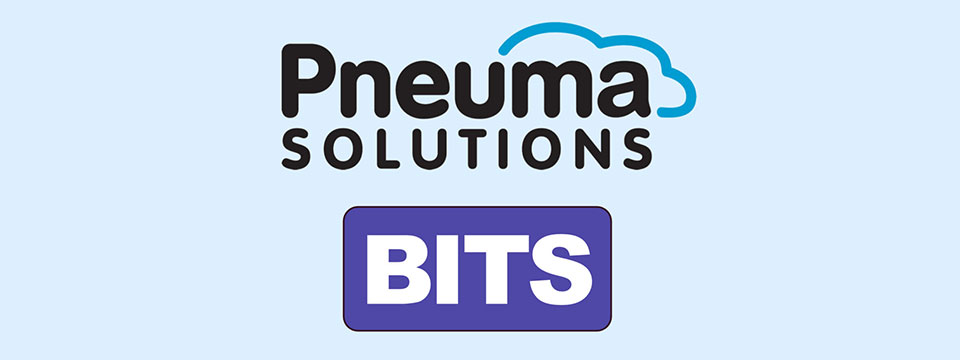 Logos for Pneuma Solutions and Blind Information Technology Specialists (BITS).