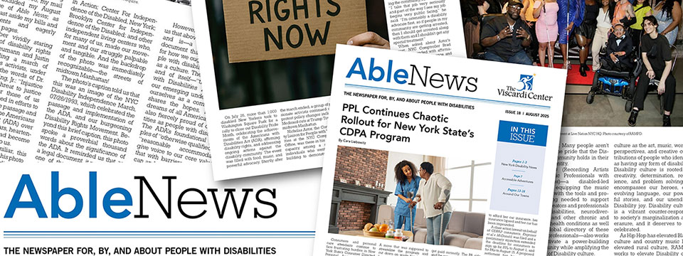 Image of several front covers of Able News periodicals.